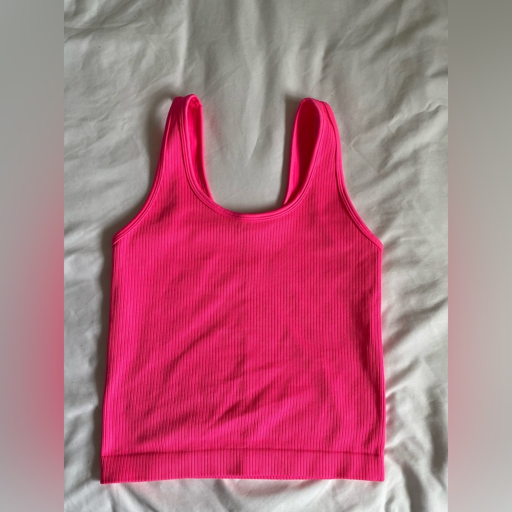 a new day Fuchsia Ribbed Tank Top